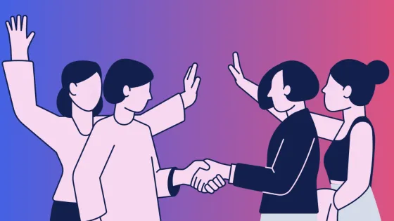 Illustration of people shaking hands