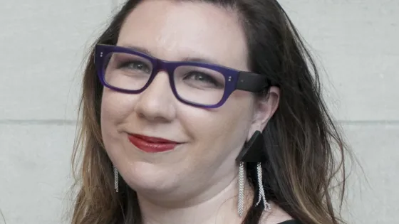 a woman with shoulder length hair