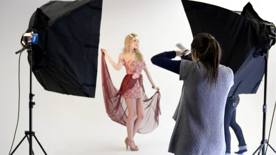 Student in a photoshoot