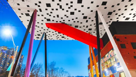 Sharp Center for Design at night