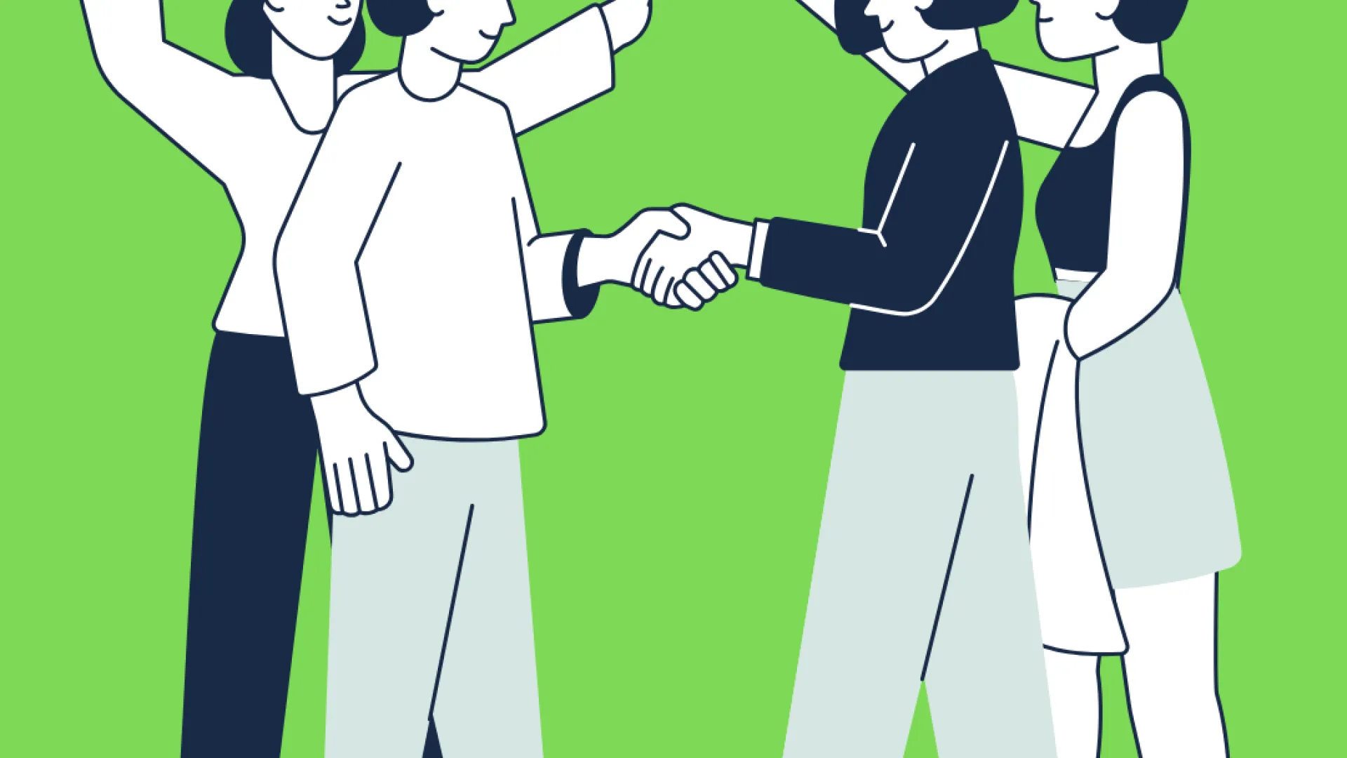 Illustration of people meeting