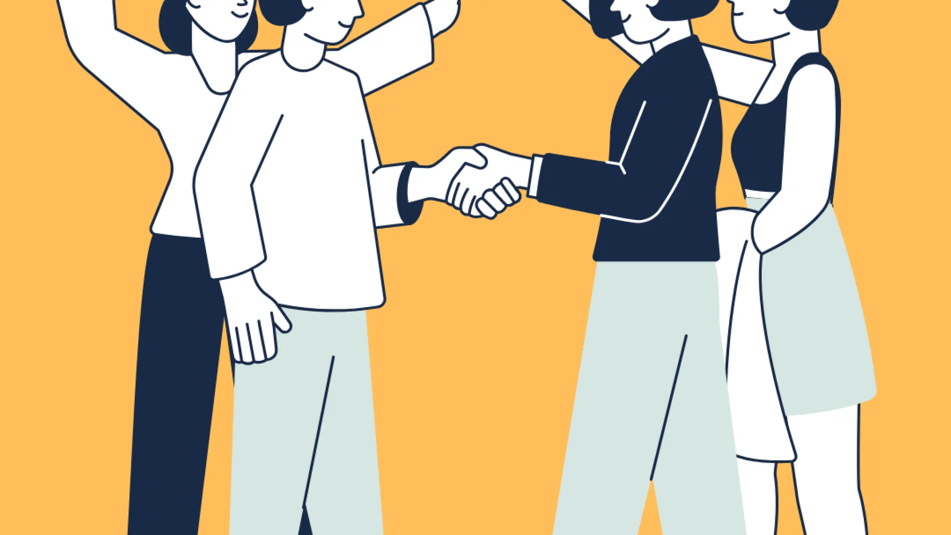 Illustration of people meeting