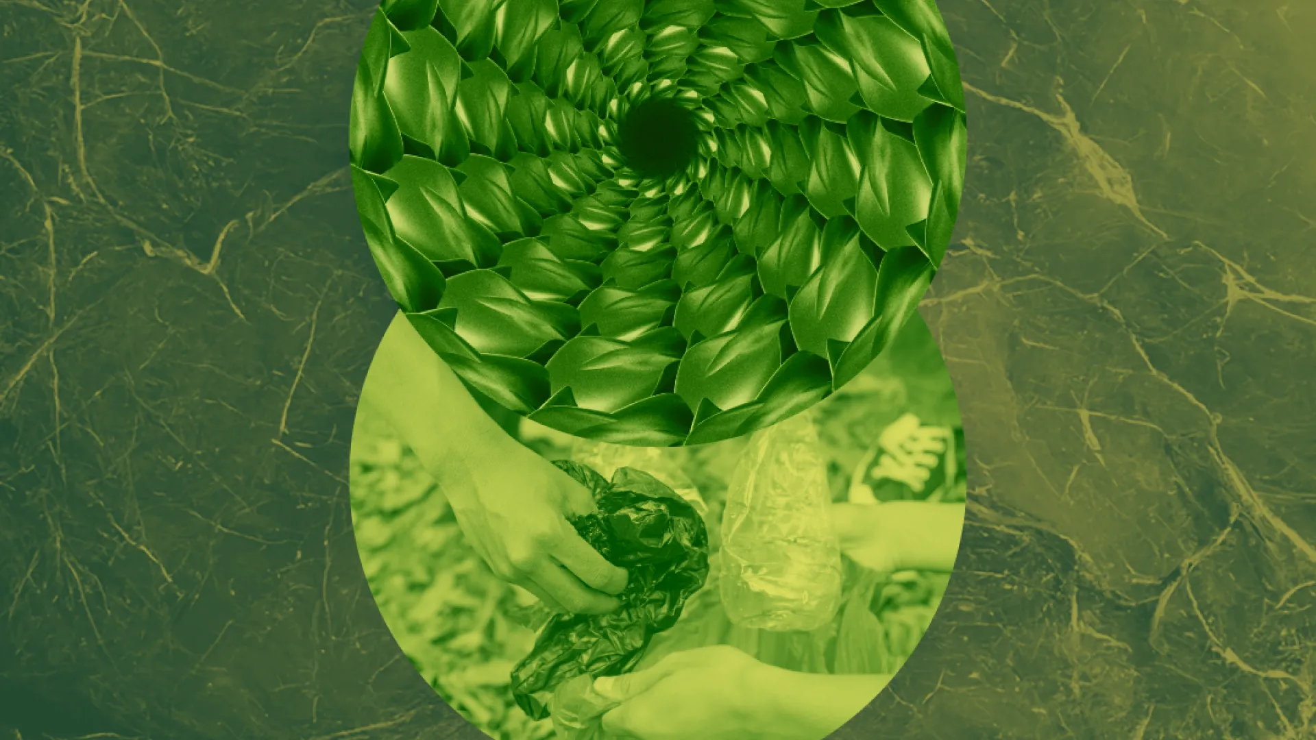 green digital collage