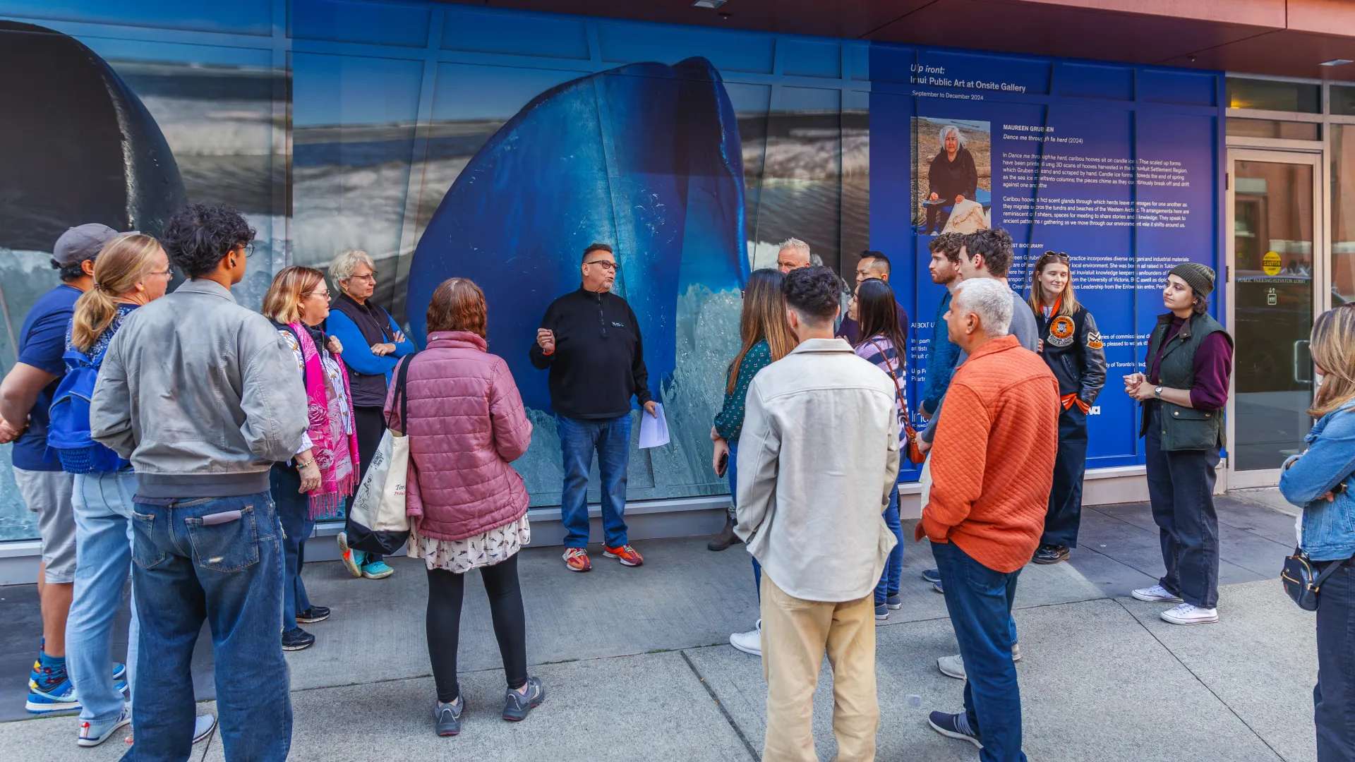 a group of people standing 