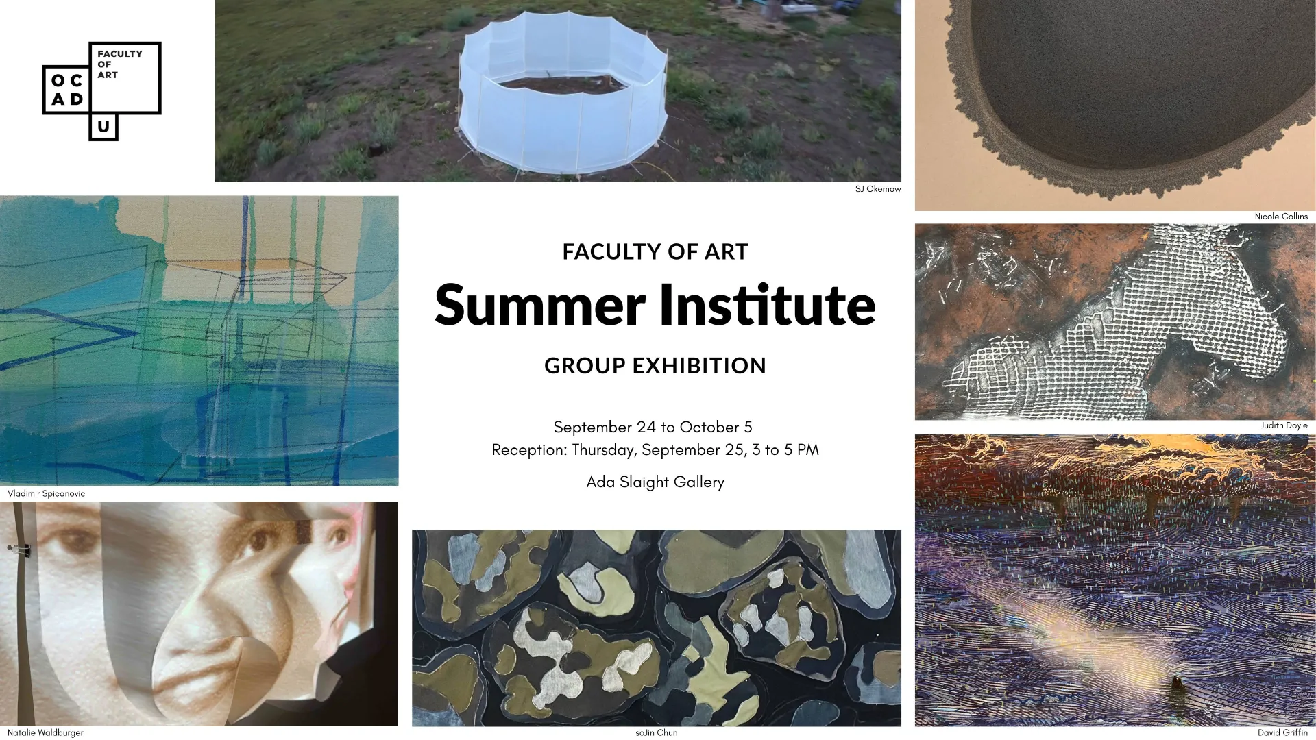 7 faculty artists' work with exhibition info