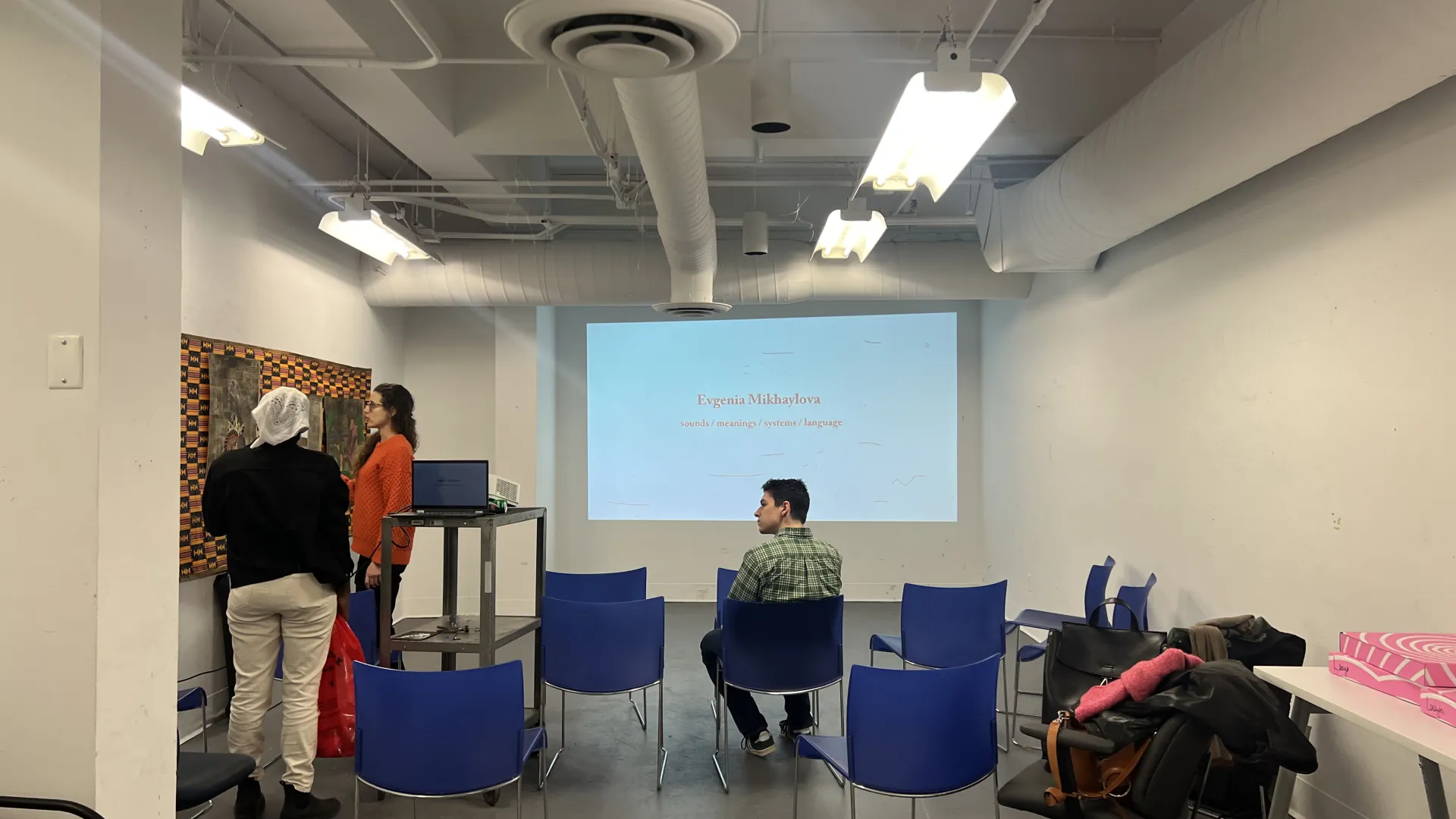 students in critique room