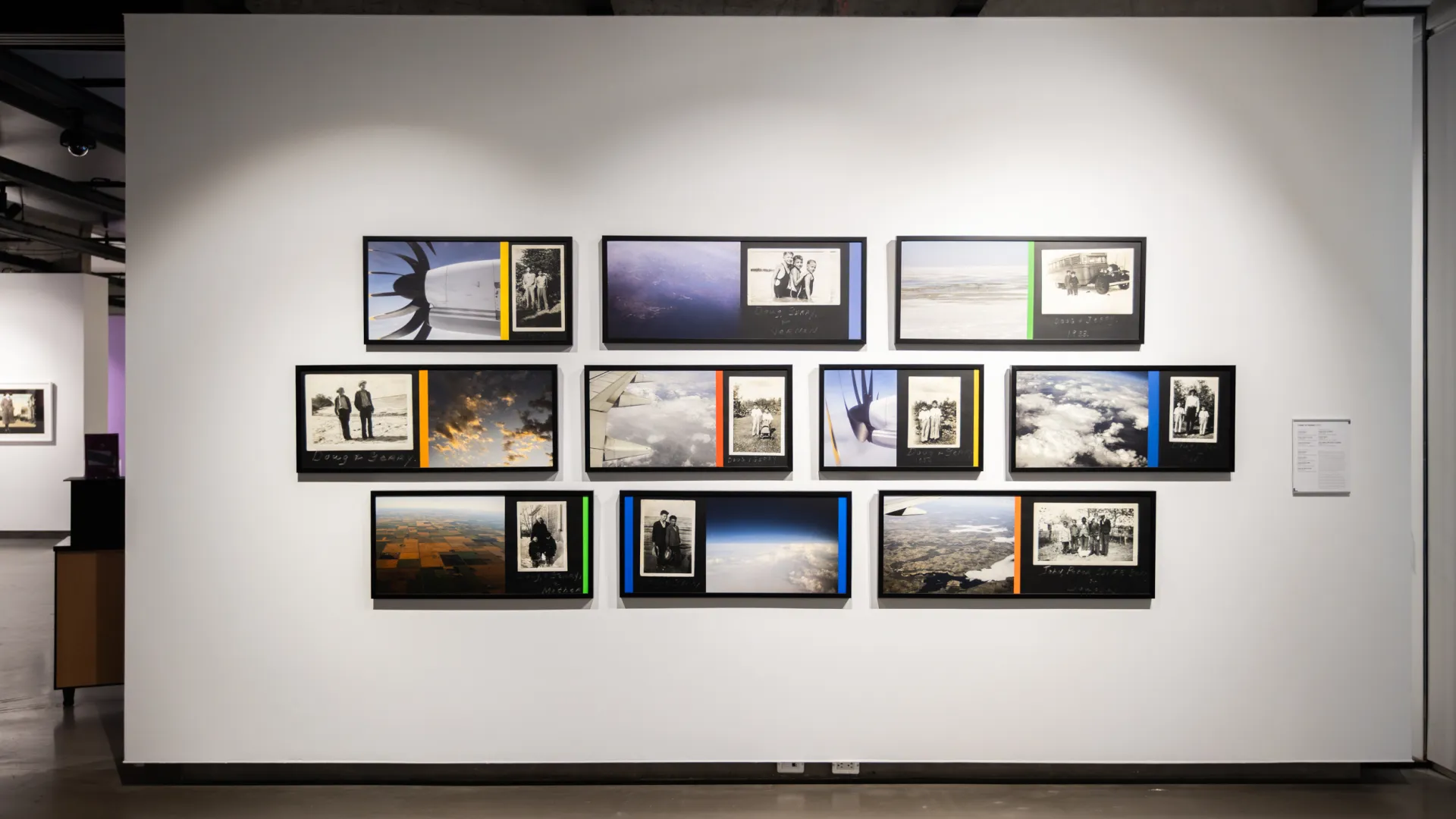 A wall of mounted images