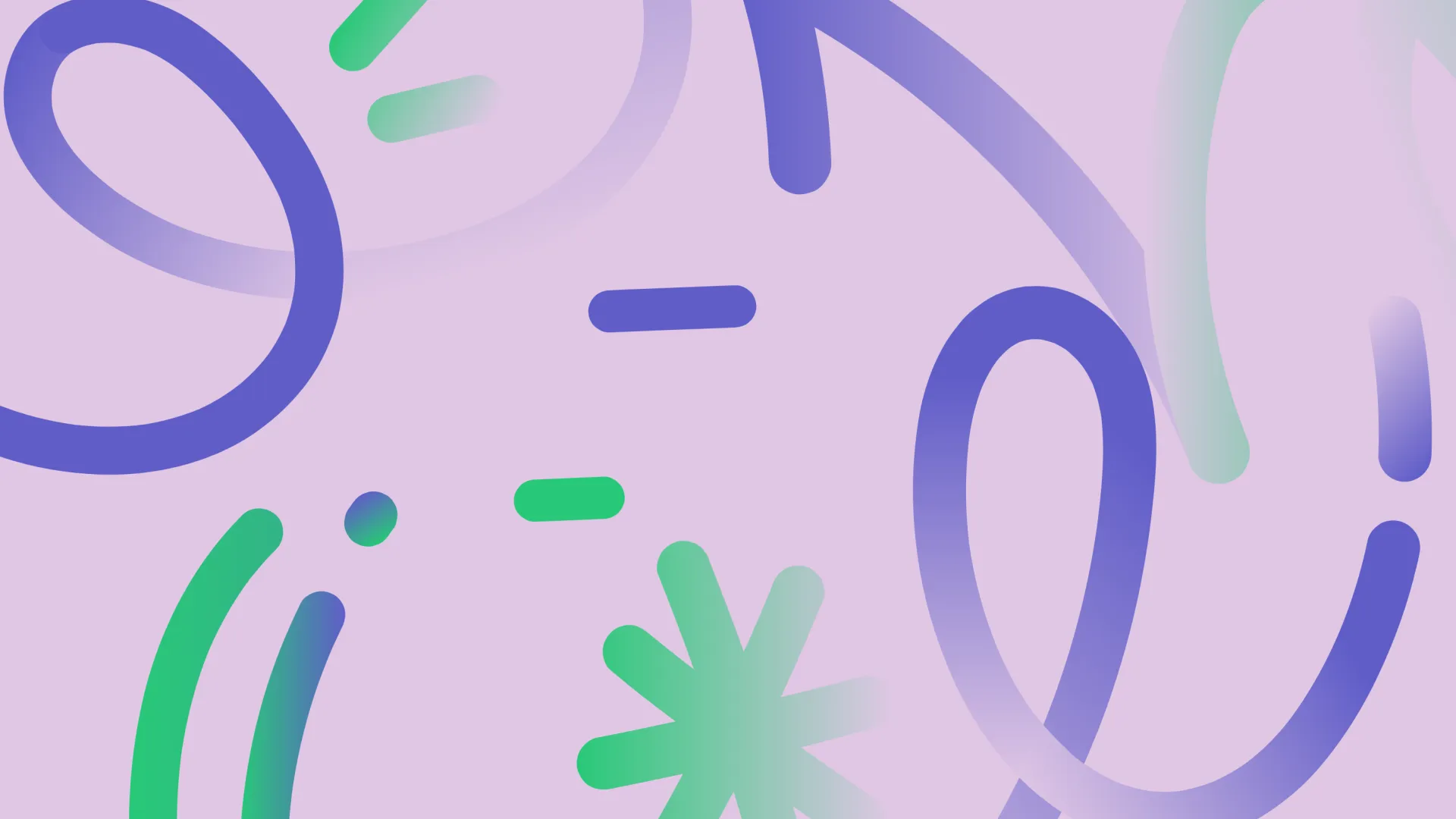 Purple background with dark purple and green patterns.