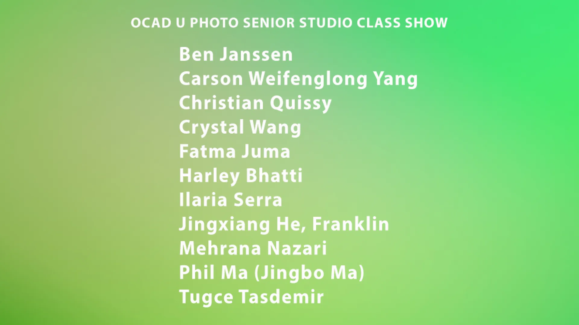 Green poster for Photography show