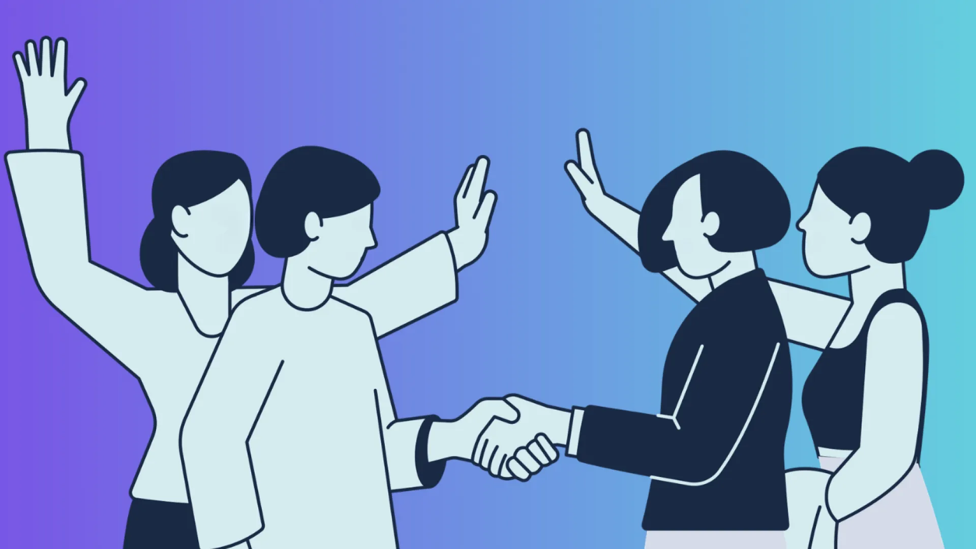 Illustration of people shaking hands