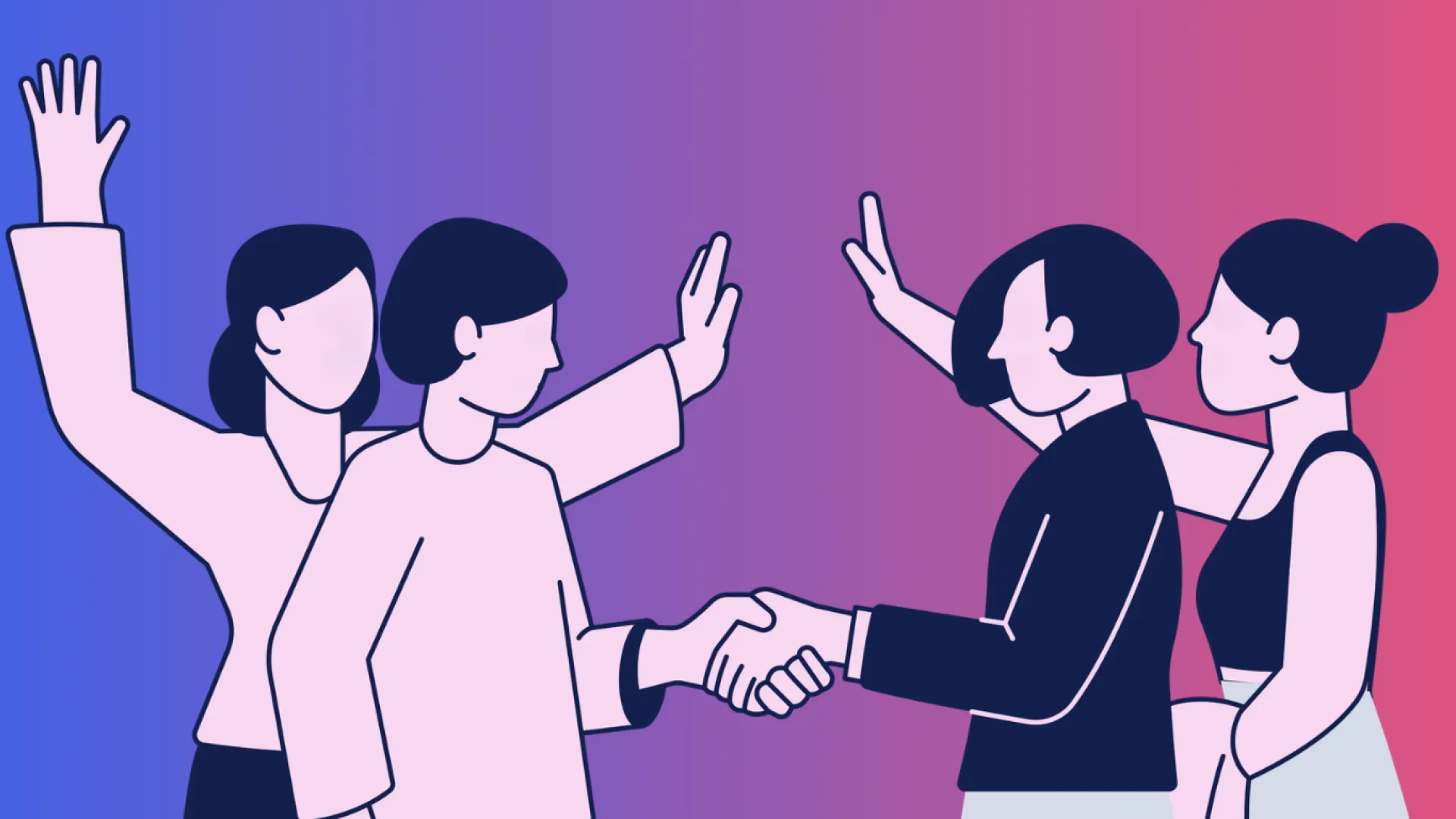 Illustration of people shaking hands