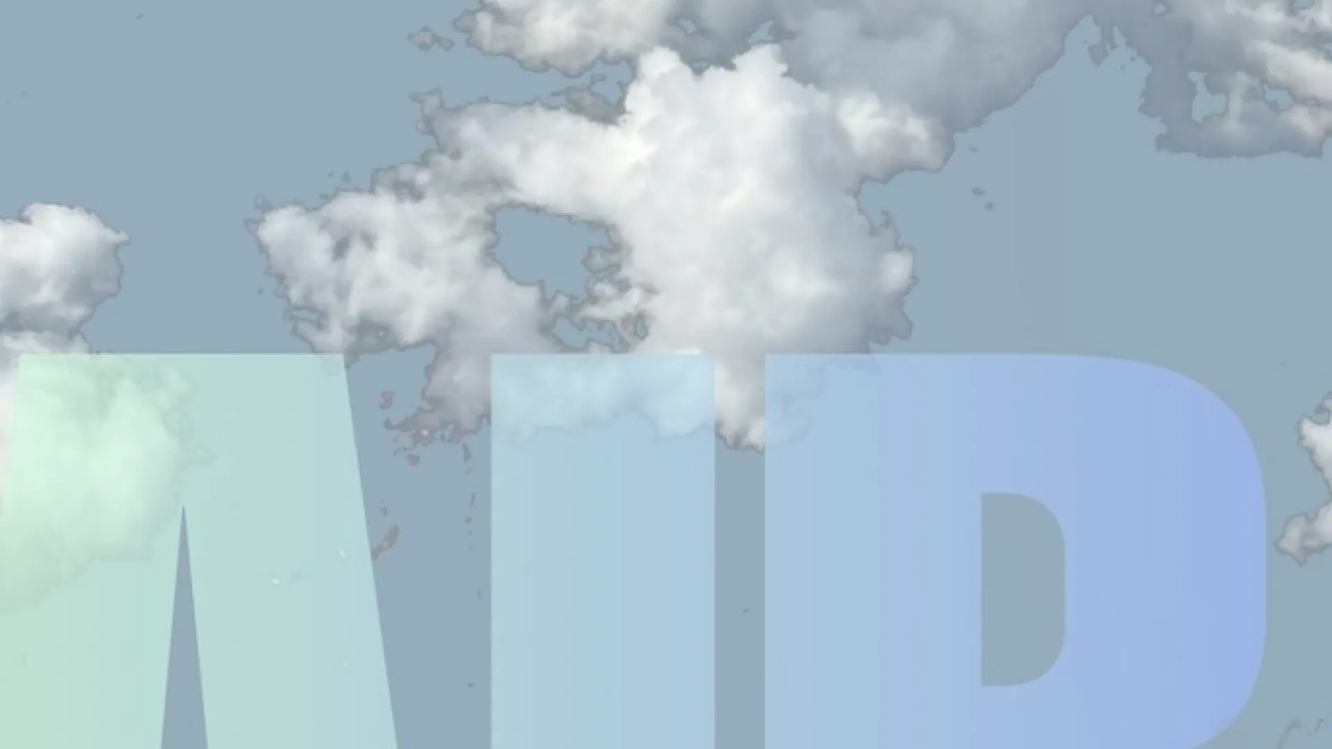Sky with cloud and AIR text