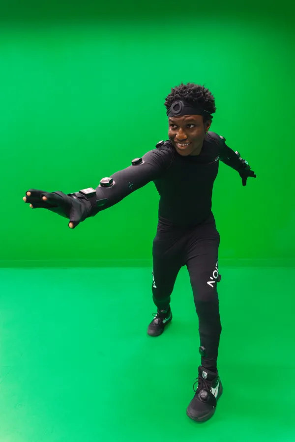 Student in MoCap Studio