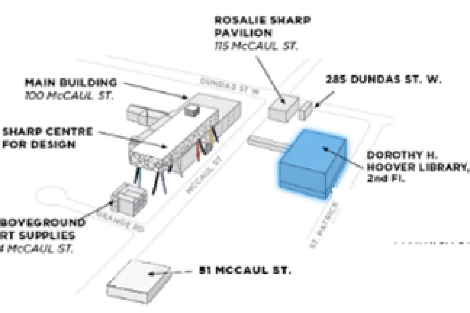 Map of OCADU campus