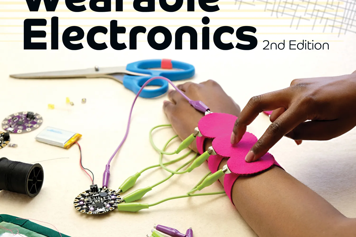 Book cover for Make: Wearable Electronics.