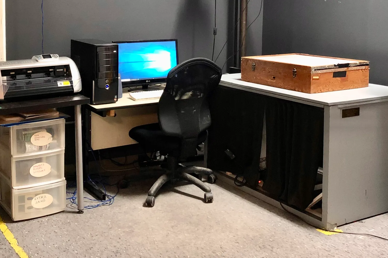 TAIS studios with computer and animation gear.