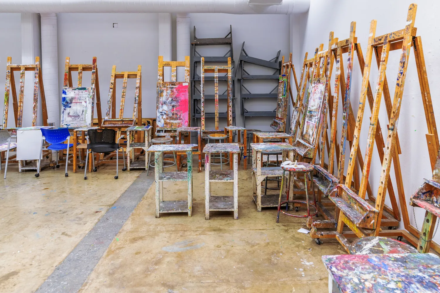 Easels in OCAD U's painting studio