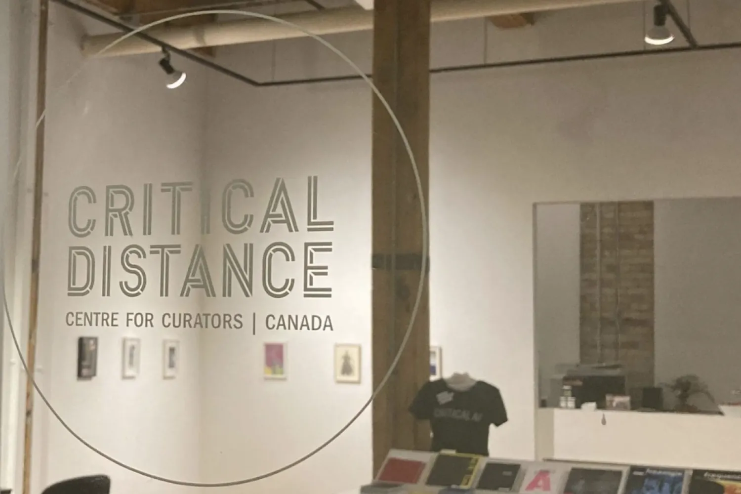 Critical Distance Centre for Curators window display.