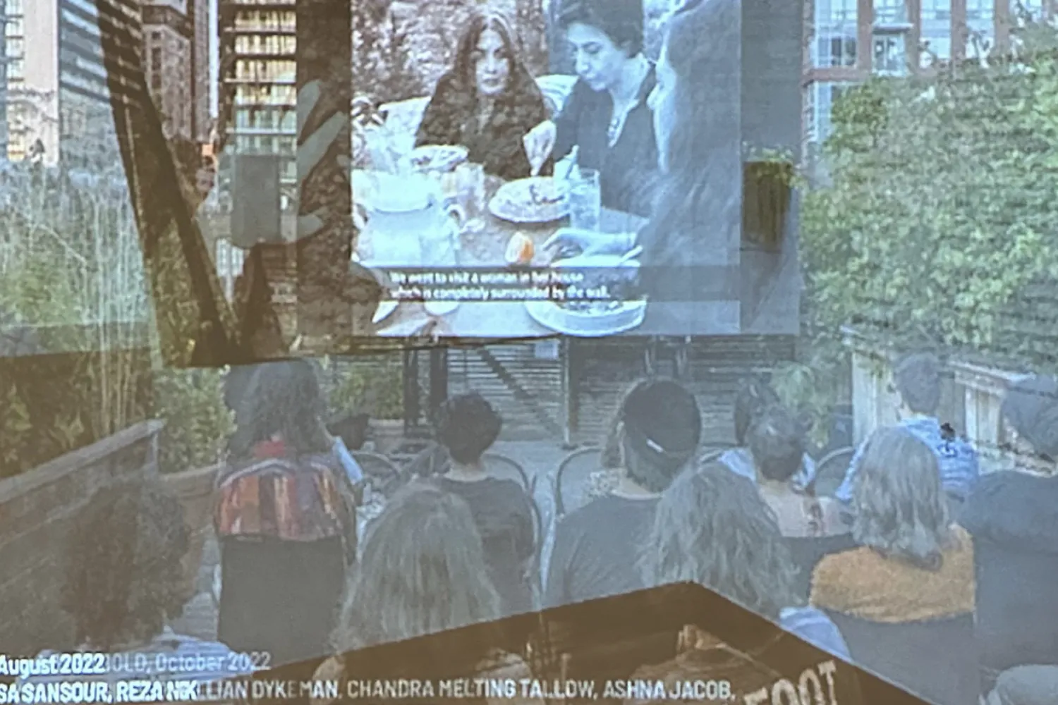 view of projected slideshow at Critical Distance