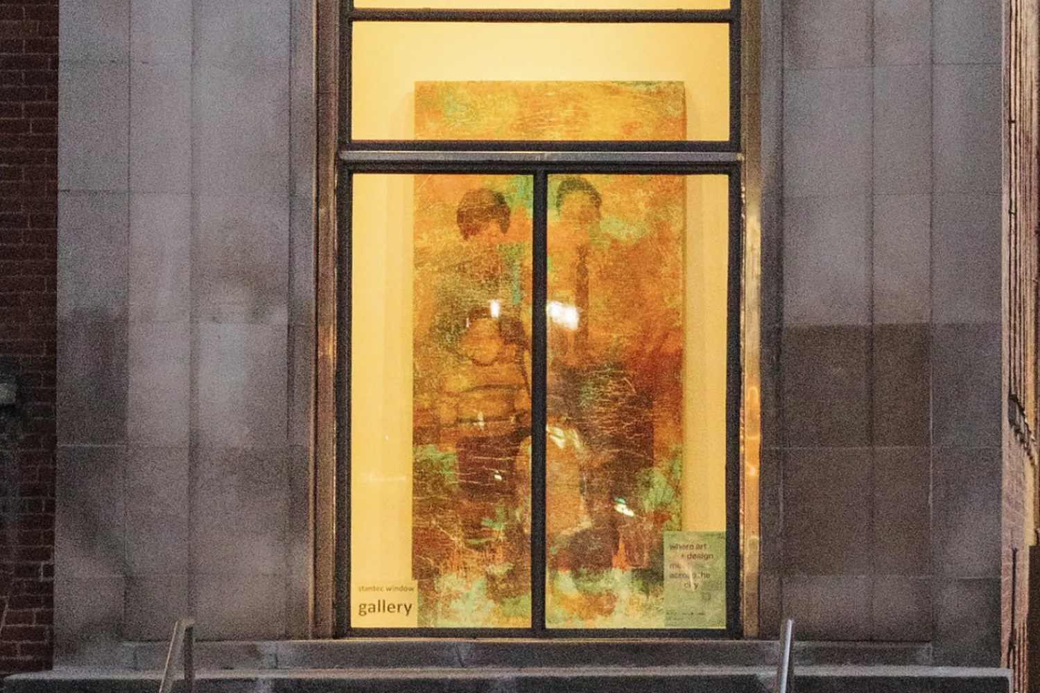 Stantec Window Gallery displaying work by Ernesto Cabral de Luna.