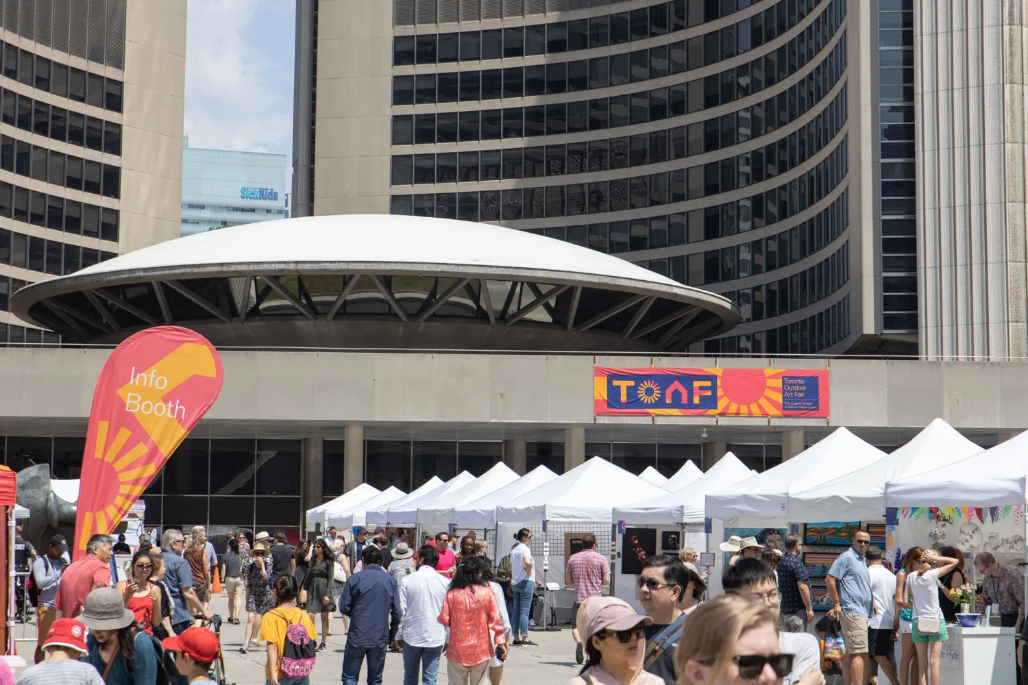 Panoramic photograph of Toronto City Hall and TOAF.