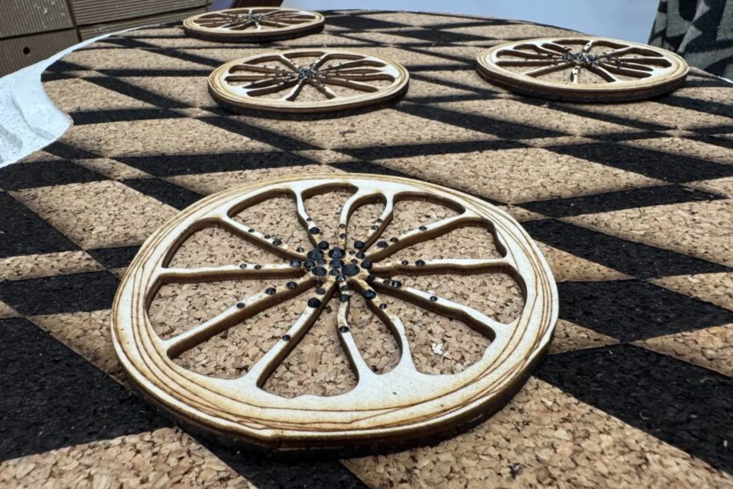 A cork-based artwork by the CDT team. 