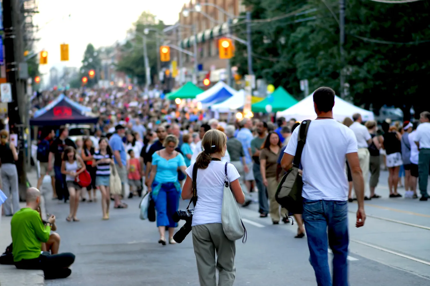 People at street festival 