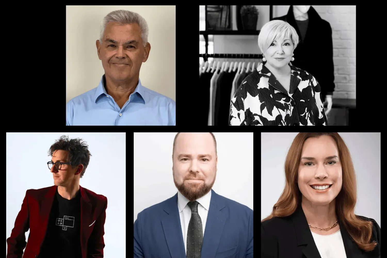 Composite photographs of five Board members