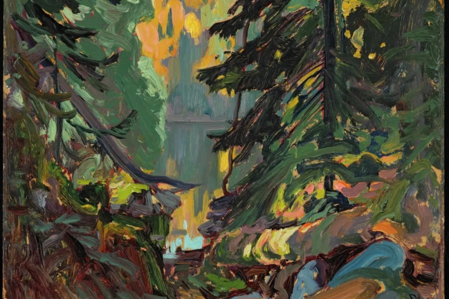 J.E.H. MacDonald, Near Montreal Lake, Algoma, 1919, oil on cardboard, 21.6 x 26.5 cm, National Gallery of Canada, Ottawa. 