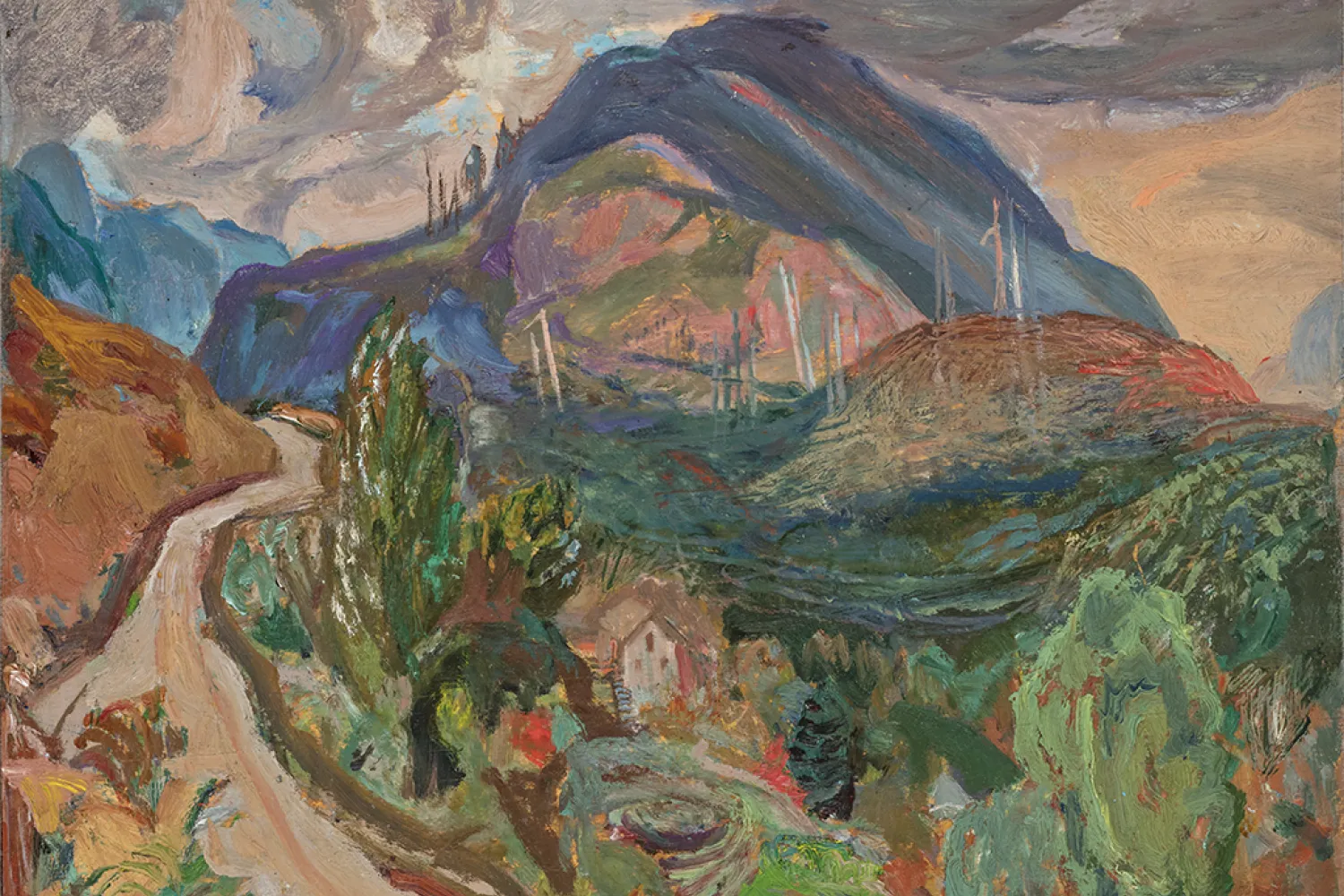 Mountain Road, Lynn Valley, c. 1932–36 Oil on canvas 30.5 cm x 38.0 cm Gift of the Estate of Kathleen Gormley McKay, 1996 1996.1.87