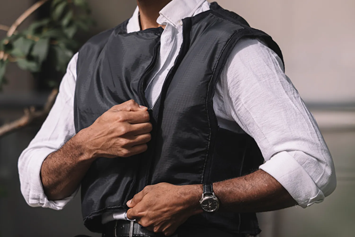 Person wearing vest