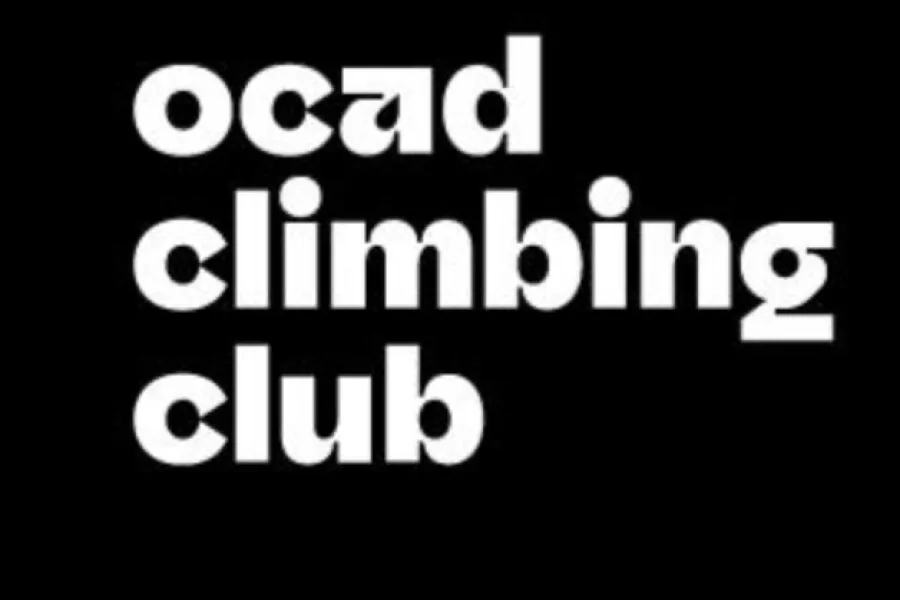 white font on black background. Reads: OCAD Climbing Club