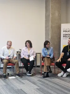 People sitting in a circle talking