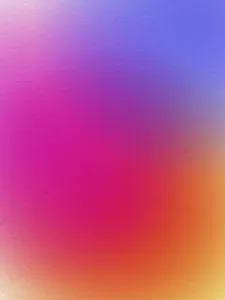 White background with faded pink, blue, orange and yellow circles overlapping in the center foreground.