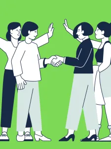 Illustration of people meeting