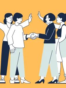 Illustration of people meeting