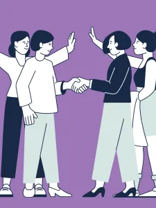 Illustration of people meeting