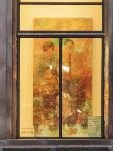 Stantec Window Gallery displaying work by Ernesto Cabral de Luna.