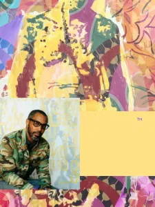 Portait of John Cox infront of his painting