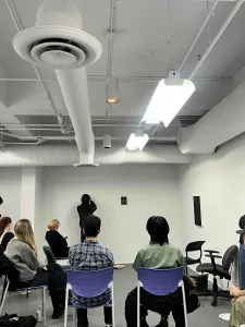Student participating Critique Club