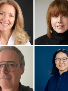 Photograph of four new board members laid out in a 2x2 grid. 
