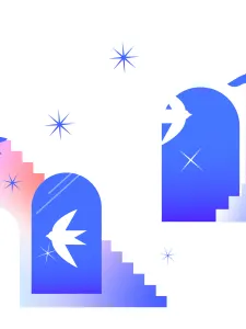 blue hands, stairs, doorways