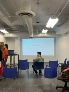 students in critique room