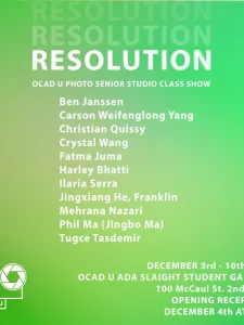 Green poster for Photography show