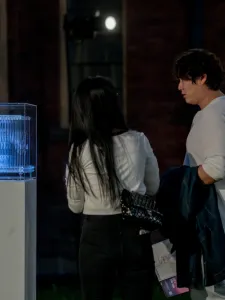 Two audience viewing art installation