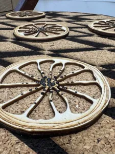 A cork-based artwork by the CDT team. 