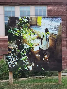 Critical Distance billboard displaying artwork by Jenelle Smith
