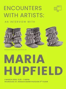 Bright green background poster with indigenous jingle boots