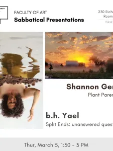 White poster with faculty presentation info