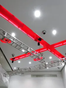 Ceiling of the great hall with lighting rigs
